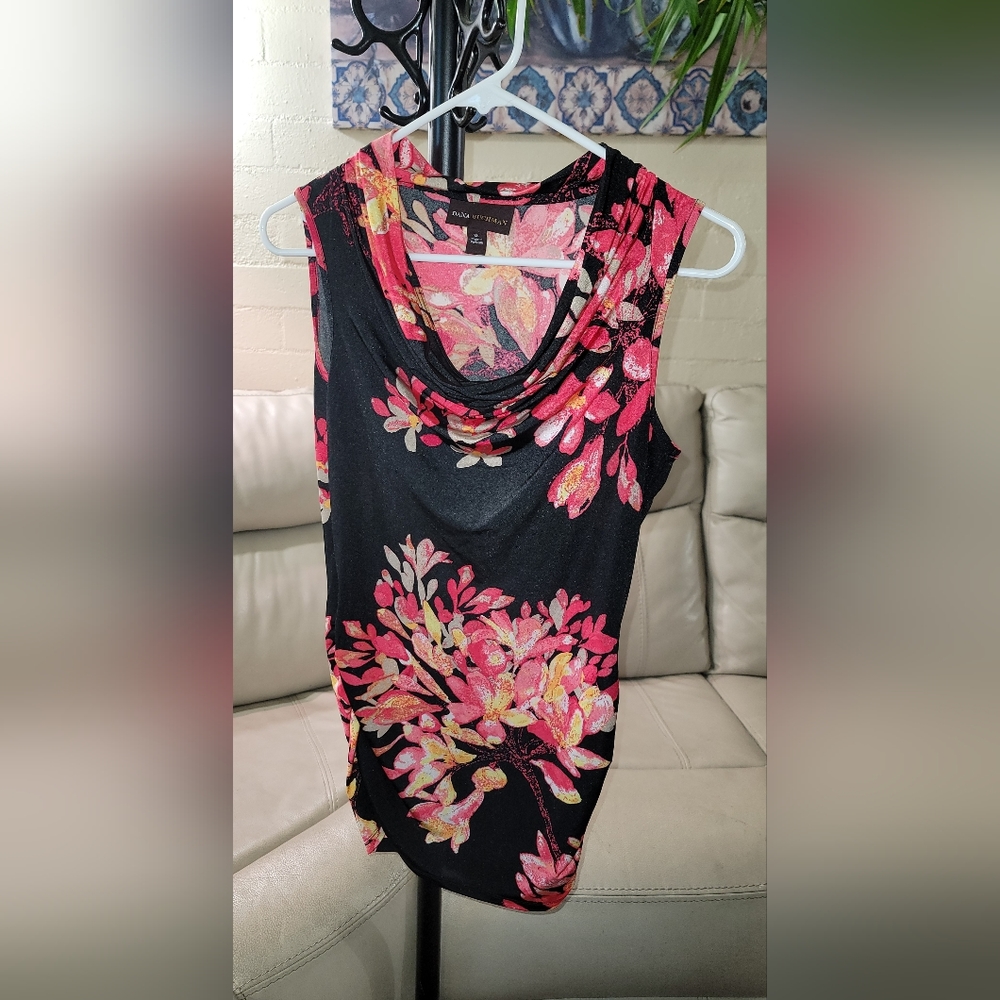 "Dana Buchman" size XS color black and pink/yellowish flowers